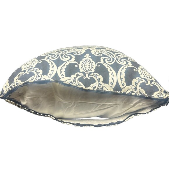 NEWPORT BLACK & IVORY Damask Throw Pillow 19” X 19” Zipper - Picture 4 of 5